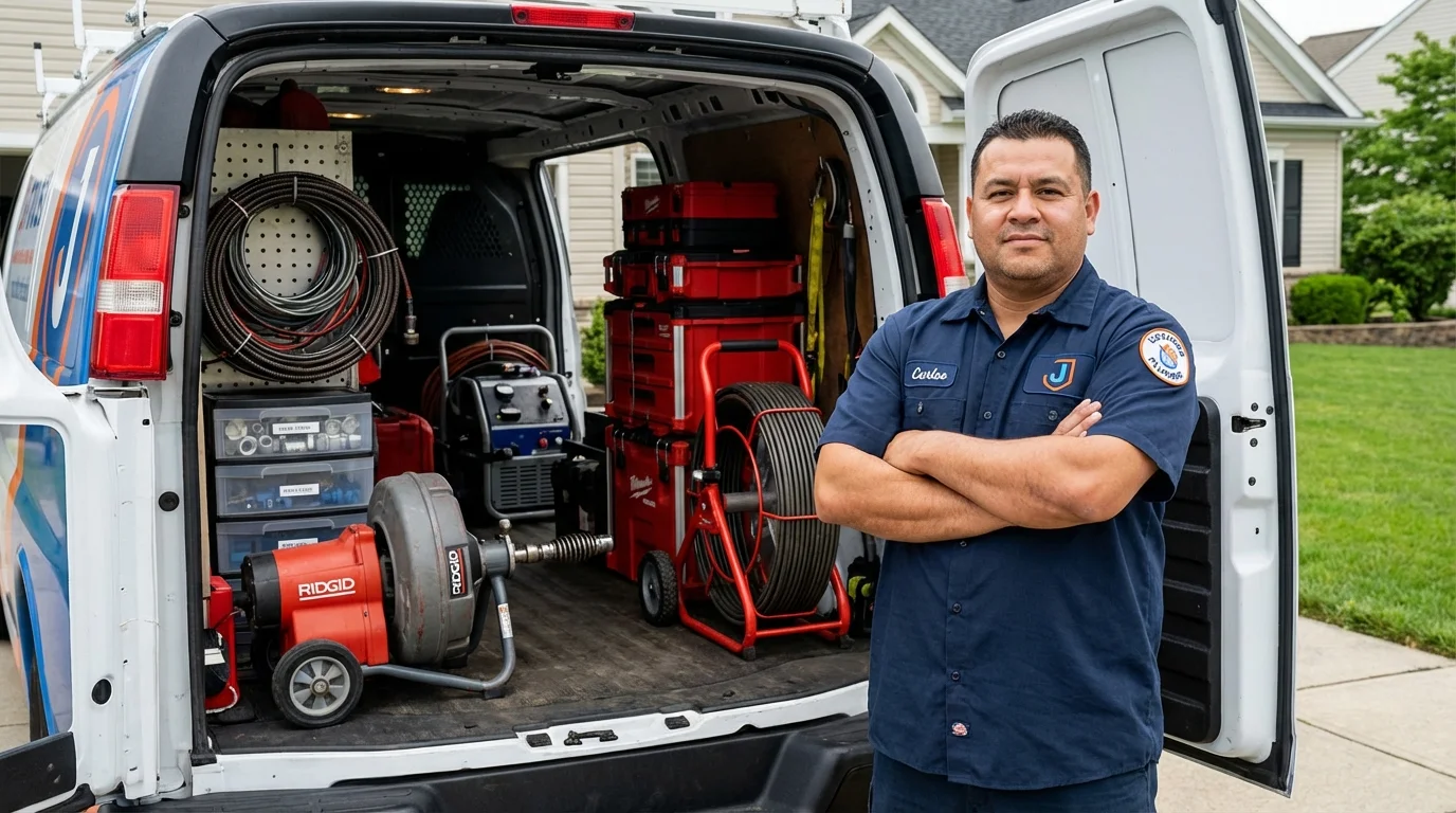 Professional drain cleaning equipment and Johns Plumbing LLC plumber in Park Hill